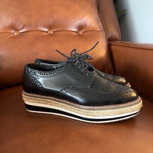 Black Women’s Oxford Loafers Platform Gloss EU 39 US 8.5 Tierra Bendita